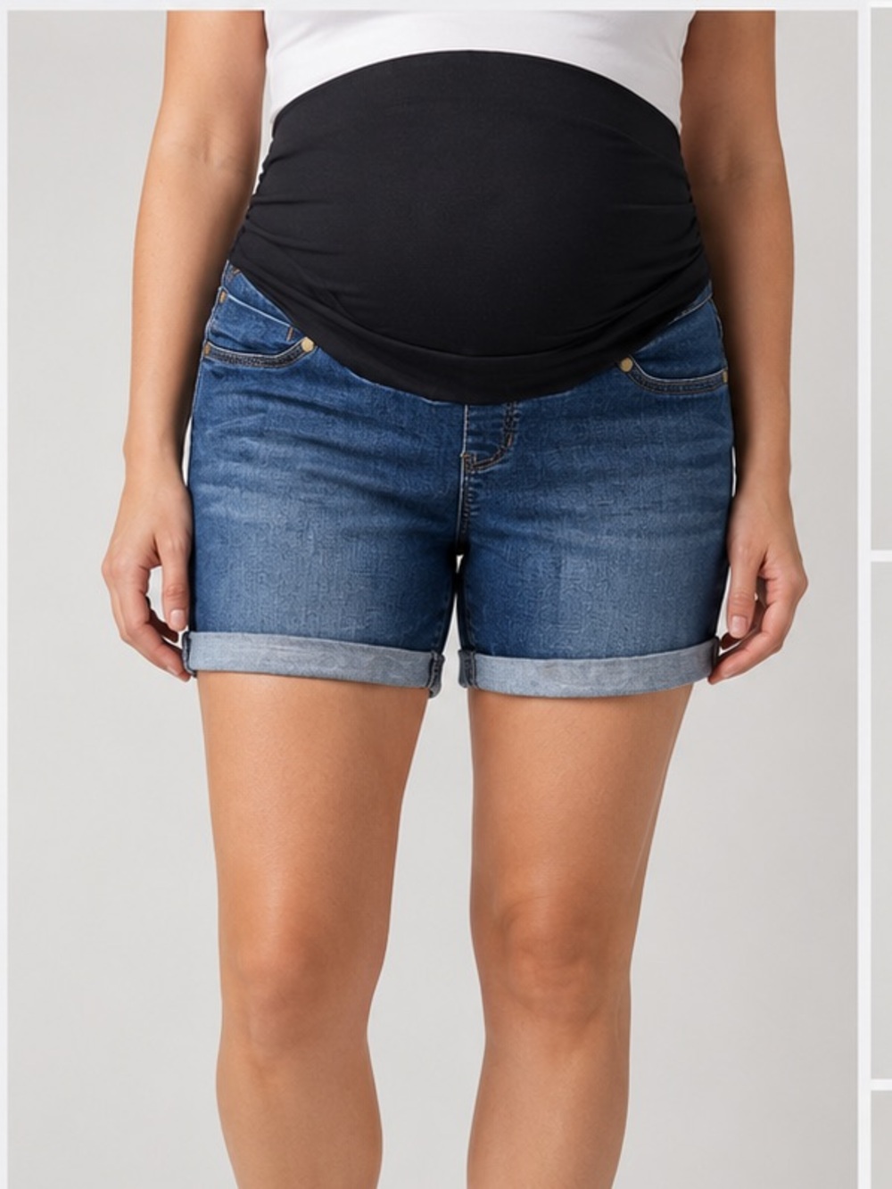 Liverpool Jeans Company Blue Denim Shorts with Black Waistband